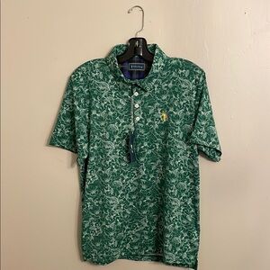William Murray Golf Green Floral Polo Shirt